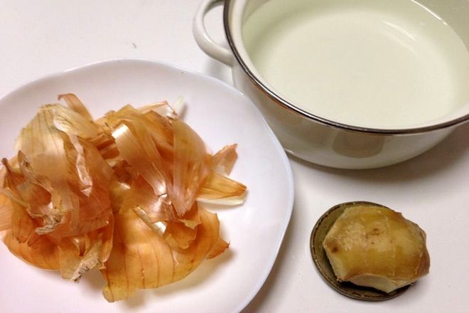 生姜入り玉ネギの薄皮煮汁(材料)