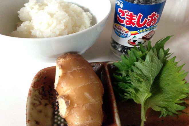 生姜シソご飯(材料)